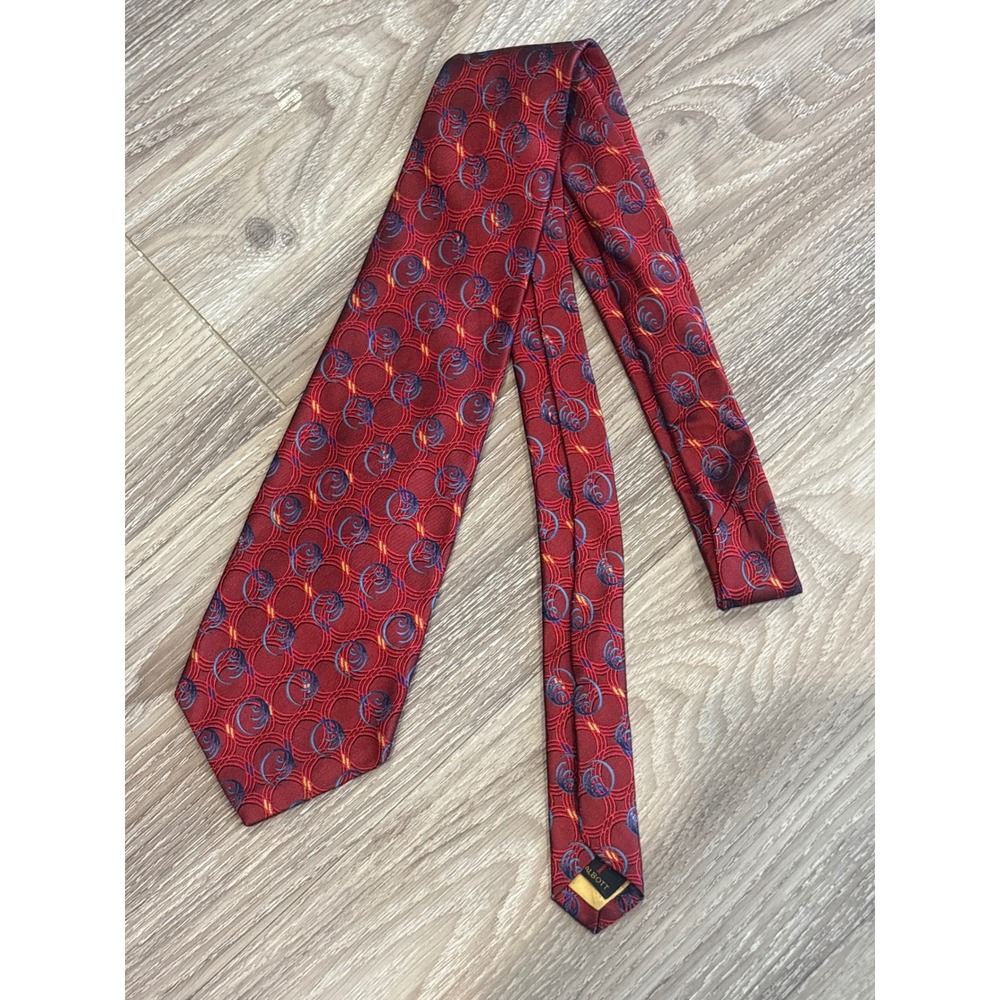 Robert Talbott Best of Class Nordstrom Red Geometric Silk Tie Handcrafted USA